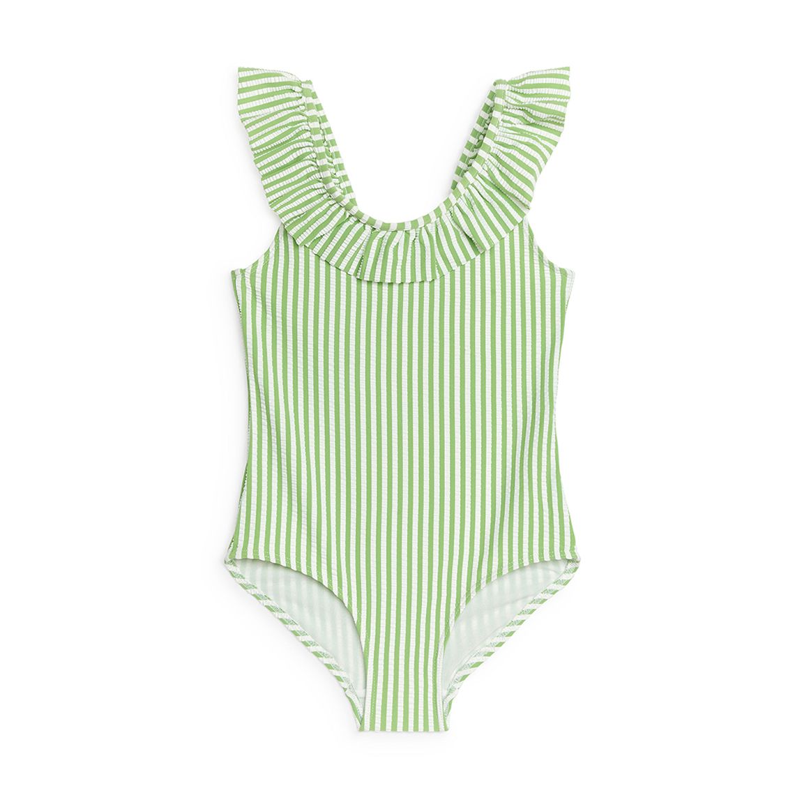 Kid's Green Striped Swimming Costume main product photo