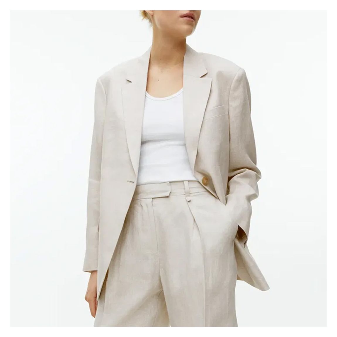 Beige Linen Blazer main product photo
