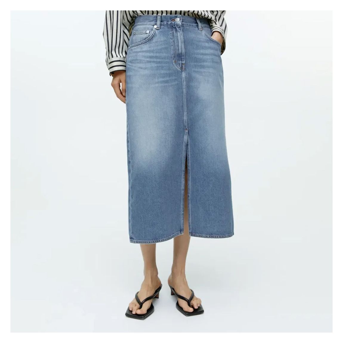 Light Denim Midi Skirt main product photo