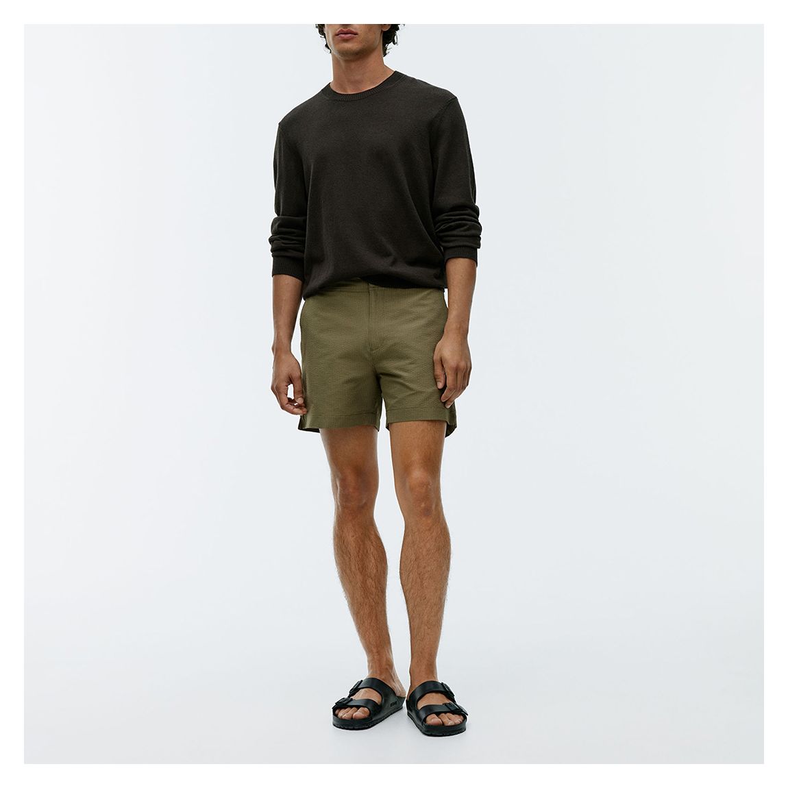 Men's Khaki Cropped Swim Short main product photo