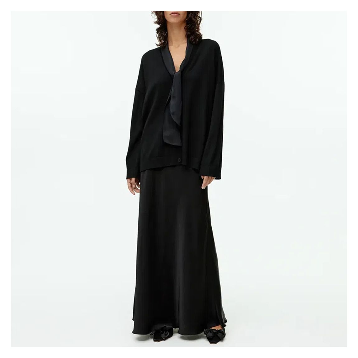 Black Tie Neck Cardigan main product photo