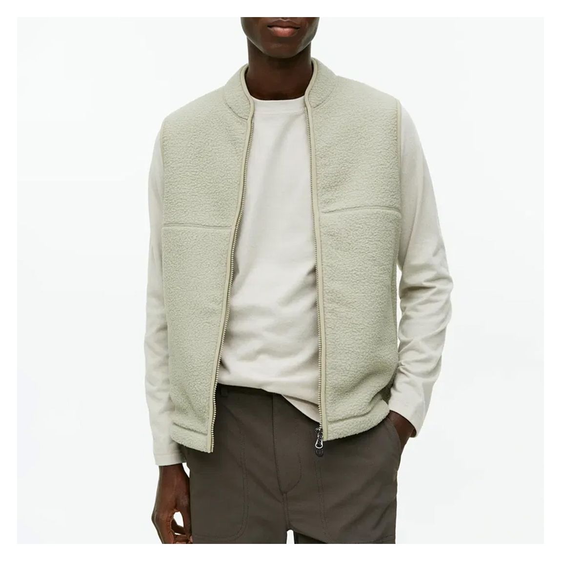 Men's Mint Green Fluffy Gilet main product photo