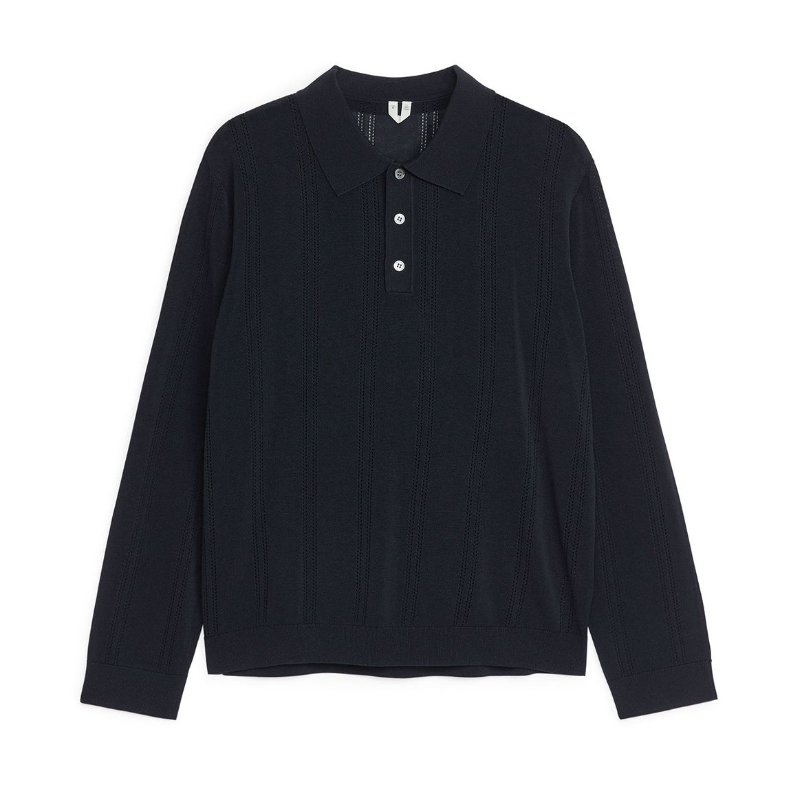Men's Black Collared Knit Jumper main product photo