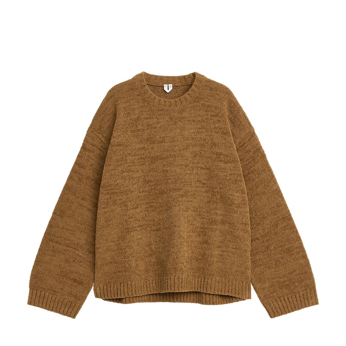 Brown Relaxed Knit Cotton Blend Jumper main product photo