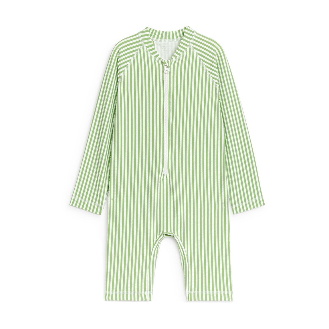 Baby's Green Striped Swim Overalls main product photo