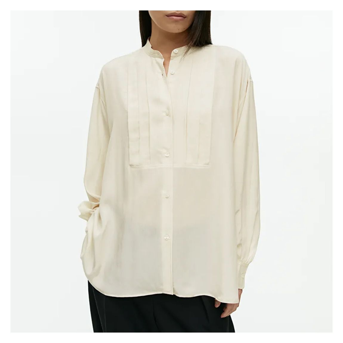 Cream High Stand Collar Blouse main product photo