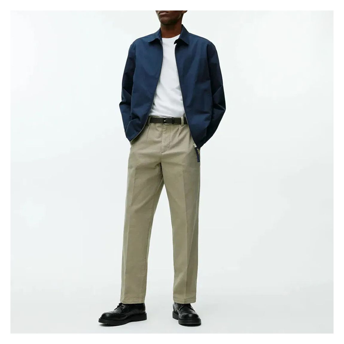 Men's Blue Collared Shirt Jacket main product photo