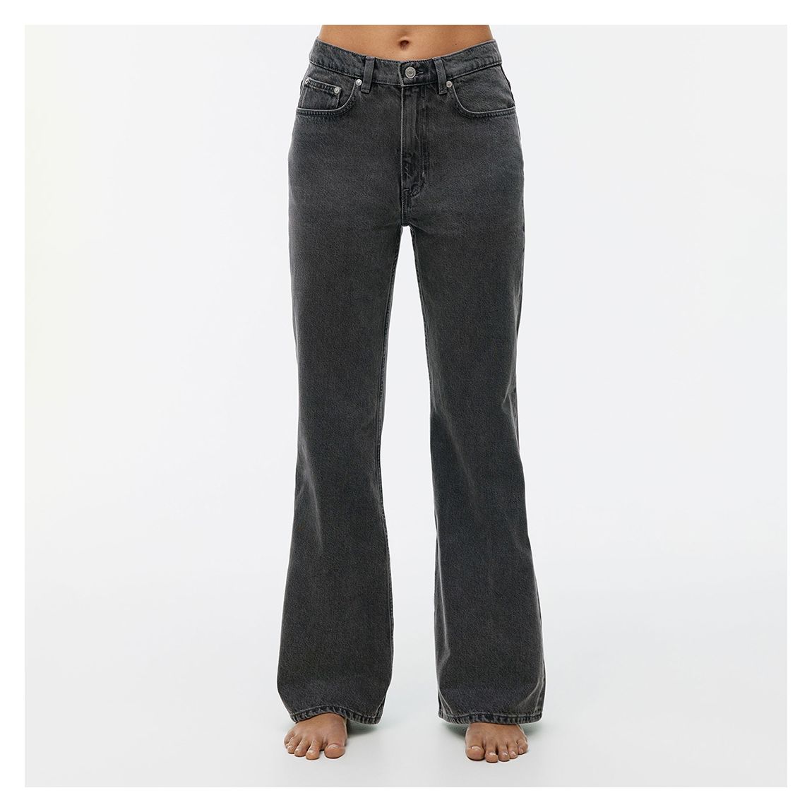 Washed Black Relaxed Flared Jeans main product photo