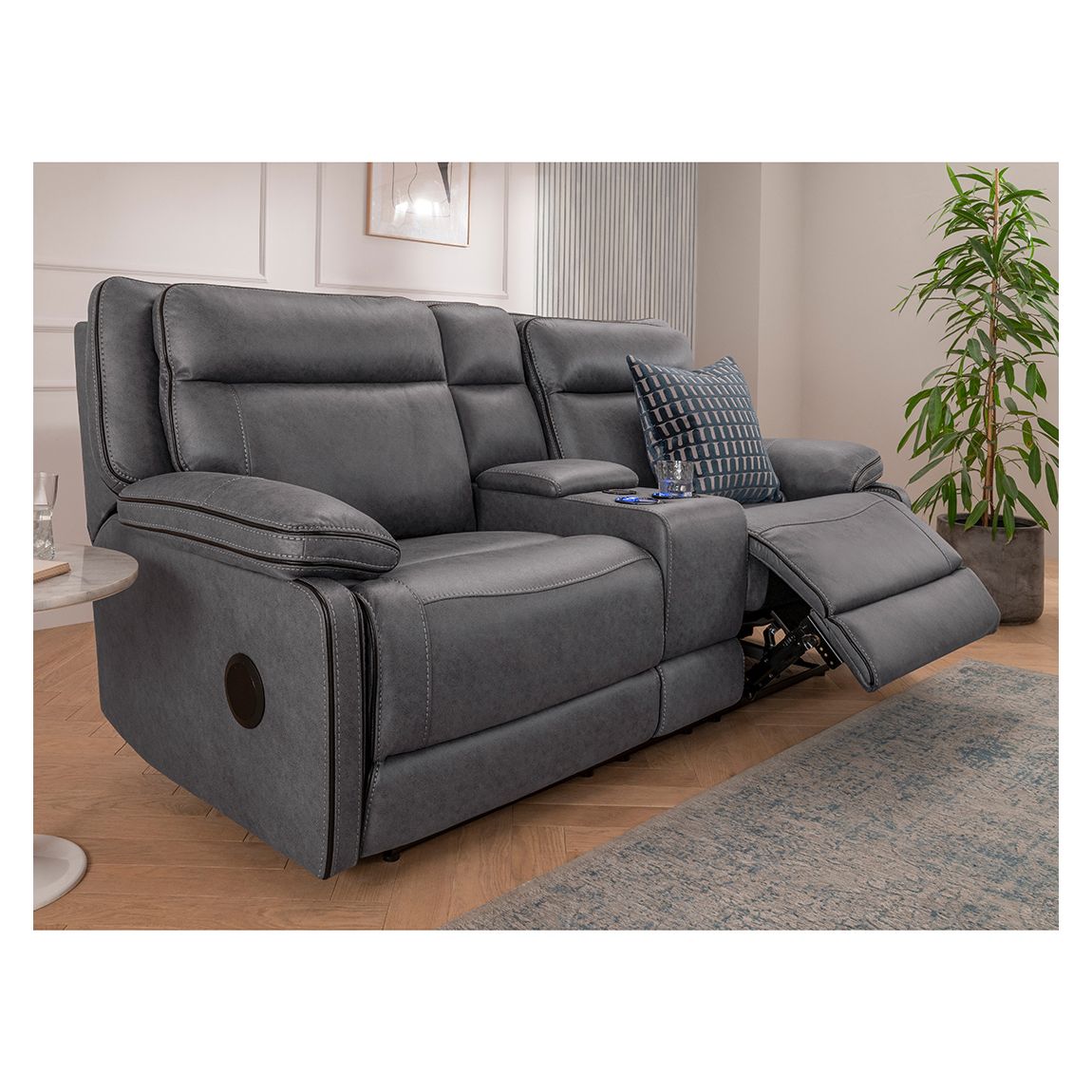 Vegas 2 Seater Console Sofa, Grey main product photo