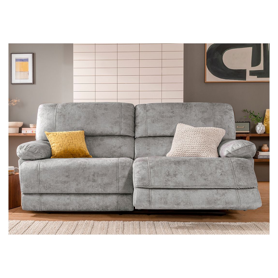 Atlanta 3 Seater Sofa, Silver main product photo