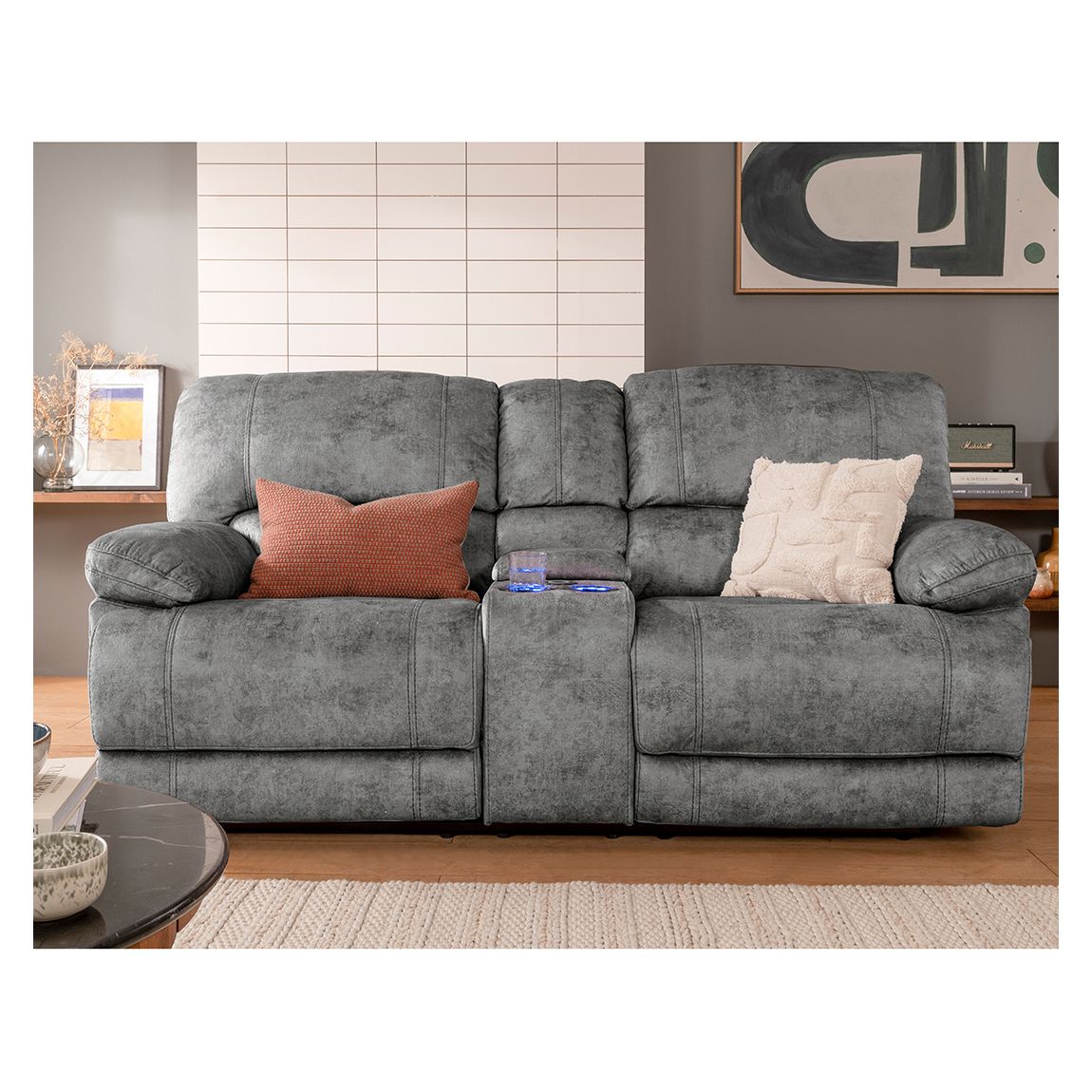 Atlanta 2 Seater Console Sofa, Grey main product photo