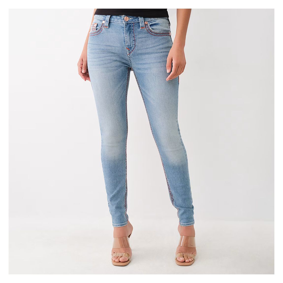Light Wash Jennie Mid Rise Skinny Jeans main product photo