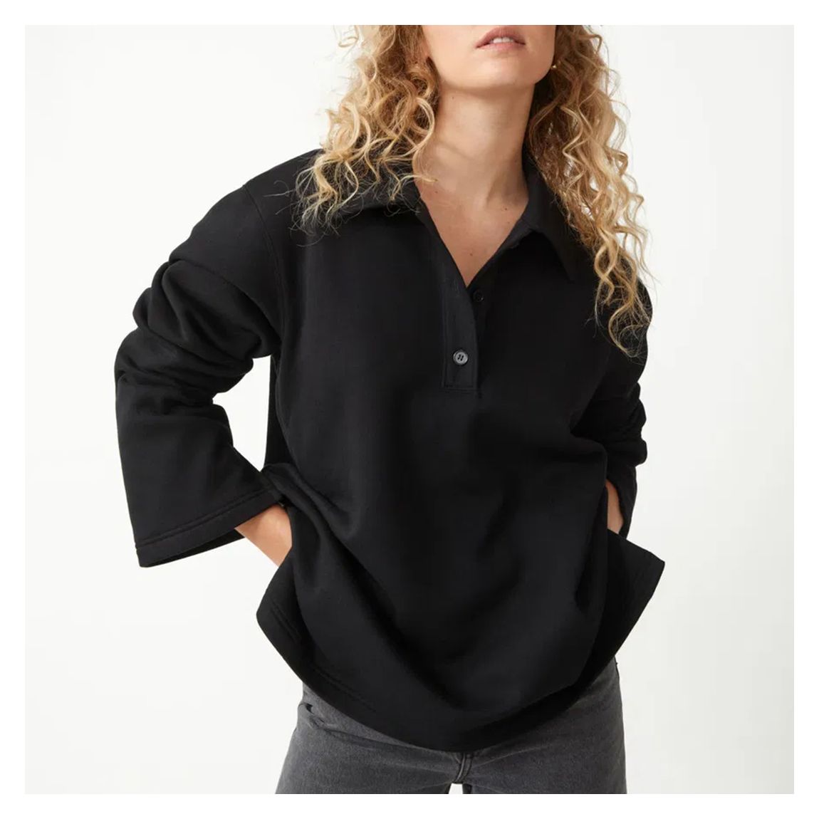 Black Oversized Polo Jumper main product photo