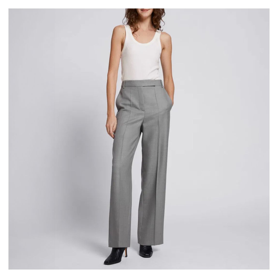 Grey Wool Relaxed Suit Trousers main product photo