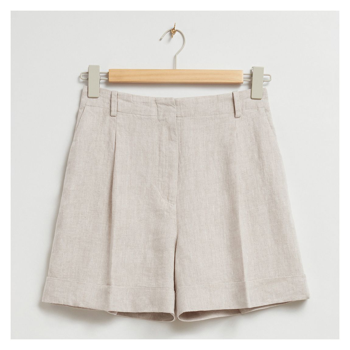 Beige Linen Wide Leg Short main product photo