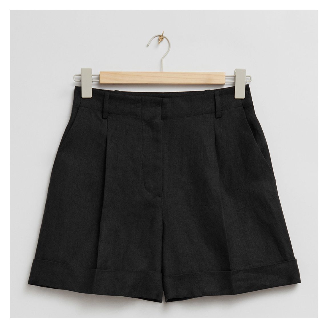 Black Linen Wide Leg Short main product photo