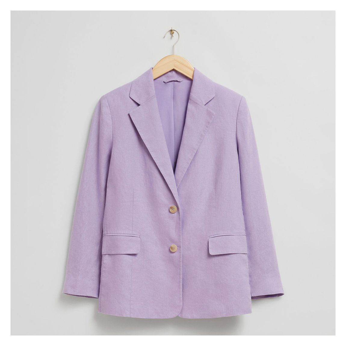 Lilac Single Breasted Linen Blazer main product photo
