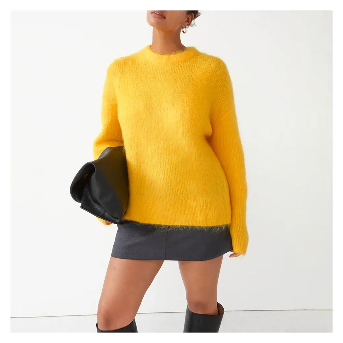 Yellow Fuzzy Wool Blend Jumper main product photo