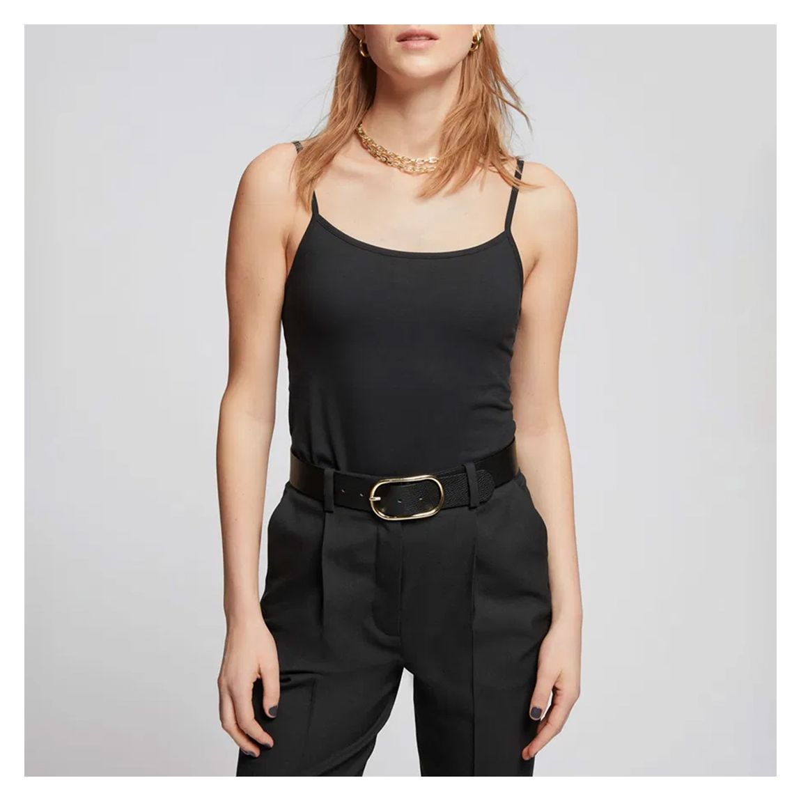 Black Strappy Cami Top main product photo