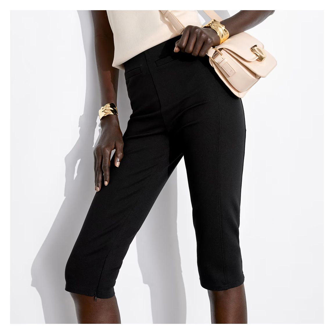 Black Tailored Capri Leggings main product photo