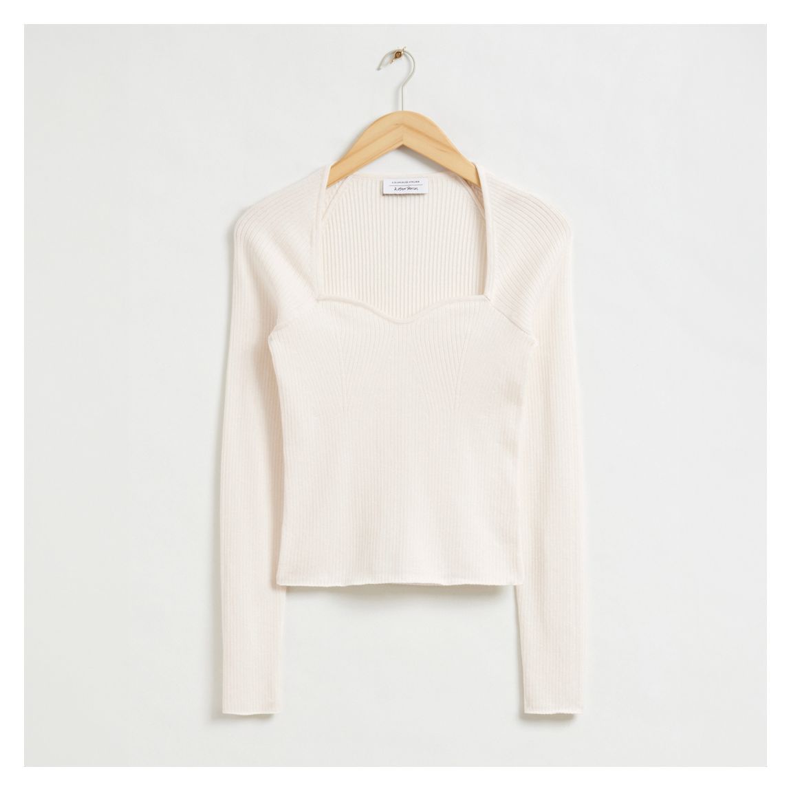 White Wool Blend Bustier Top main product photo