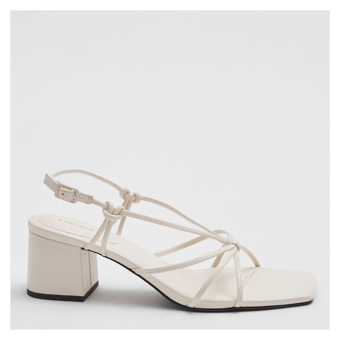 White Strappy Knotted Leather Sandals main product photo