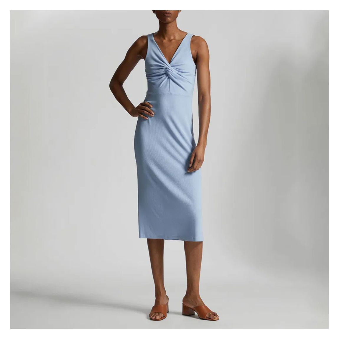 Cornflower Front Twist Midi Dress main product photo