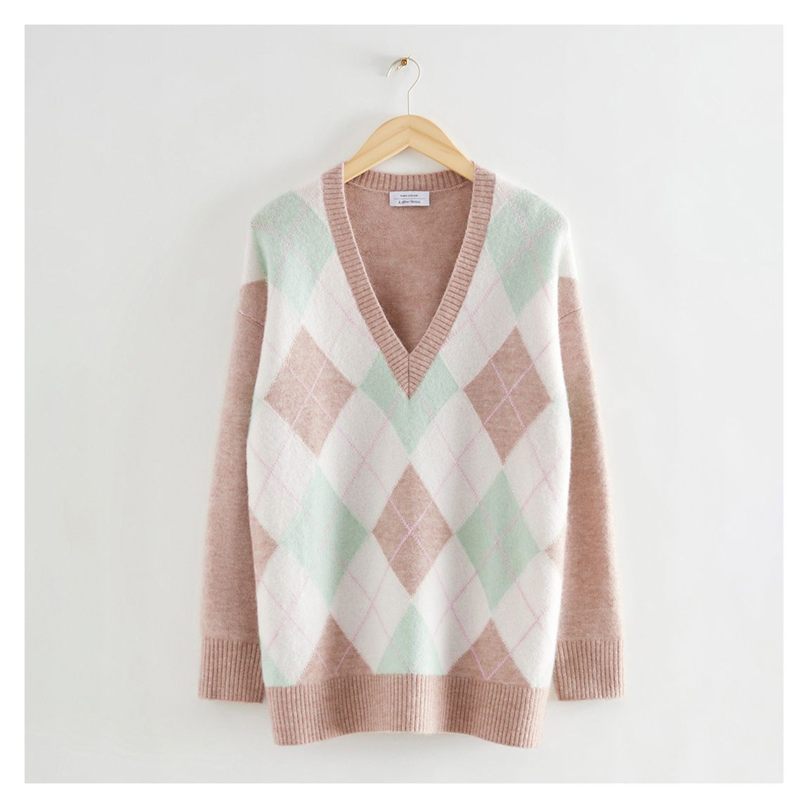 Mink Argyle Wool Blend Jumper main product photo