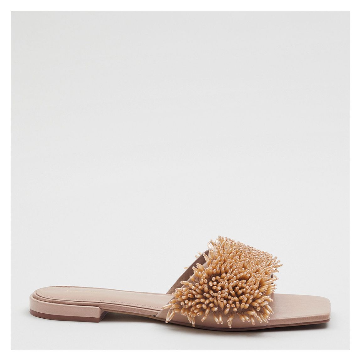Taupe Pearl Embellished Slides main product photo