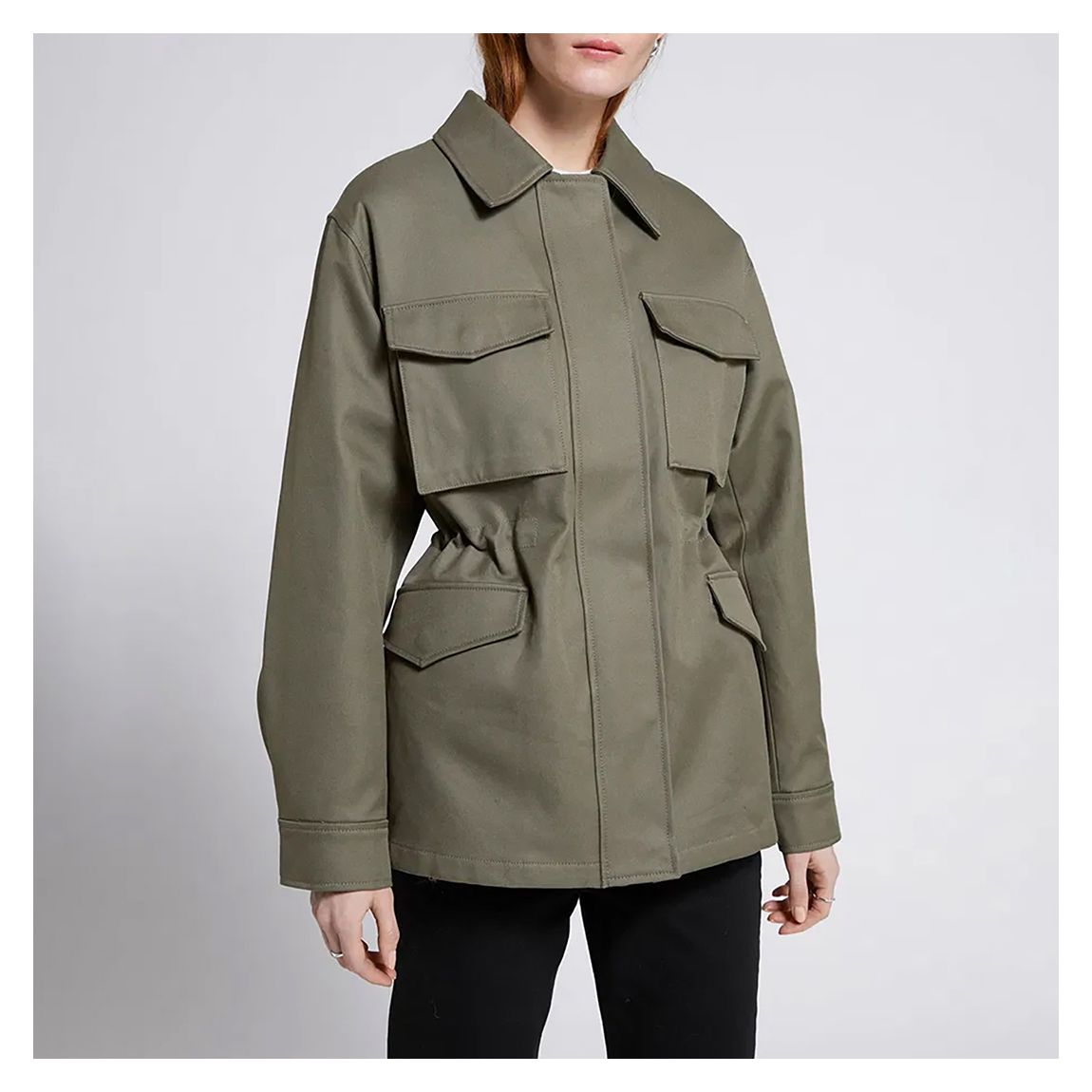Khaki Utility Drawcord Jacket main product photo