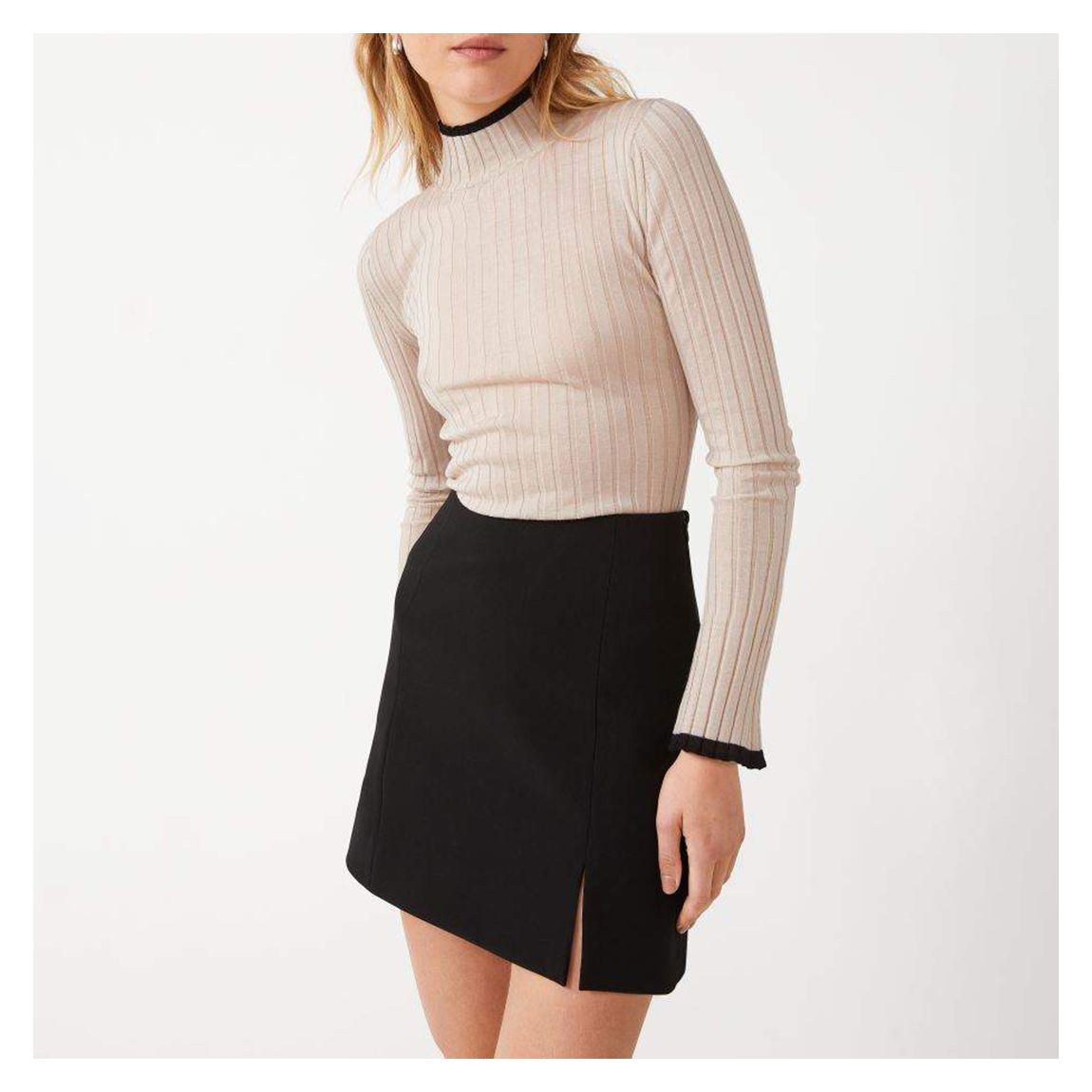 Beige Wool Blend Turtleneck Jumper main product photo