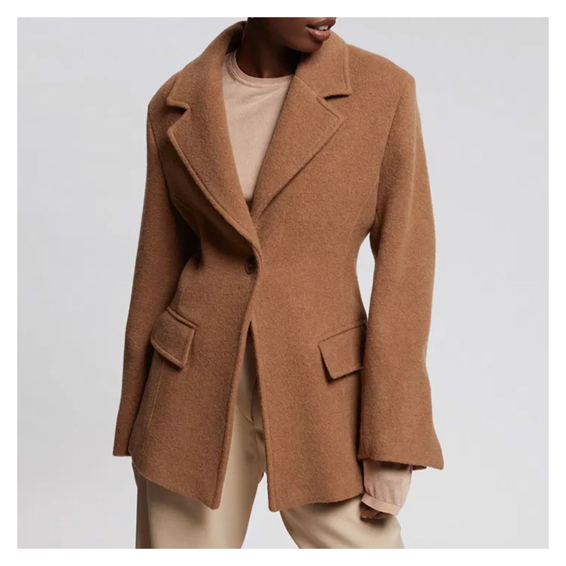 Coffee Wool Blend Blazer main product photo