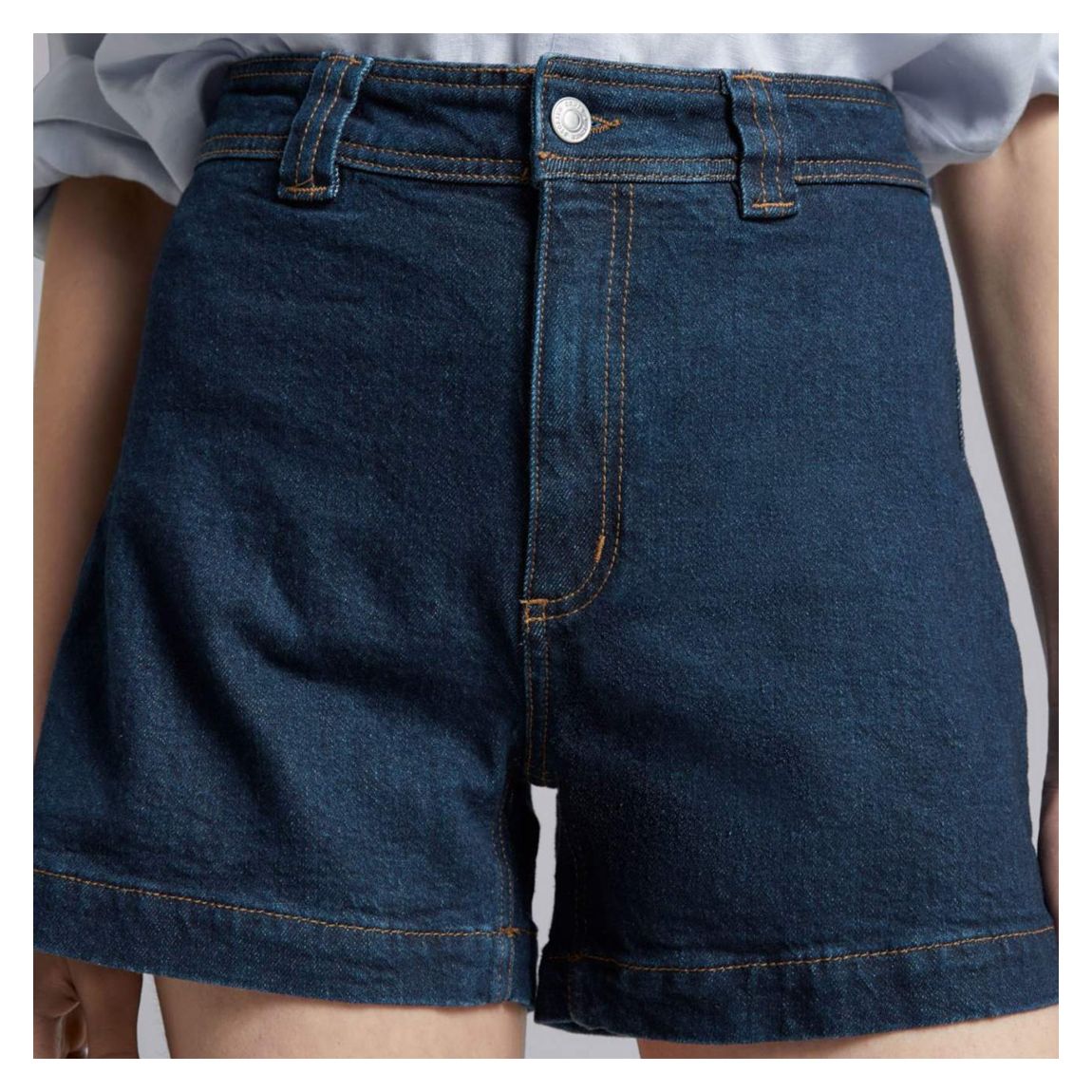 Dark Blue Straight Fit Denim Shorts main product photo