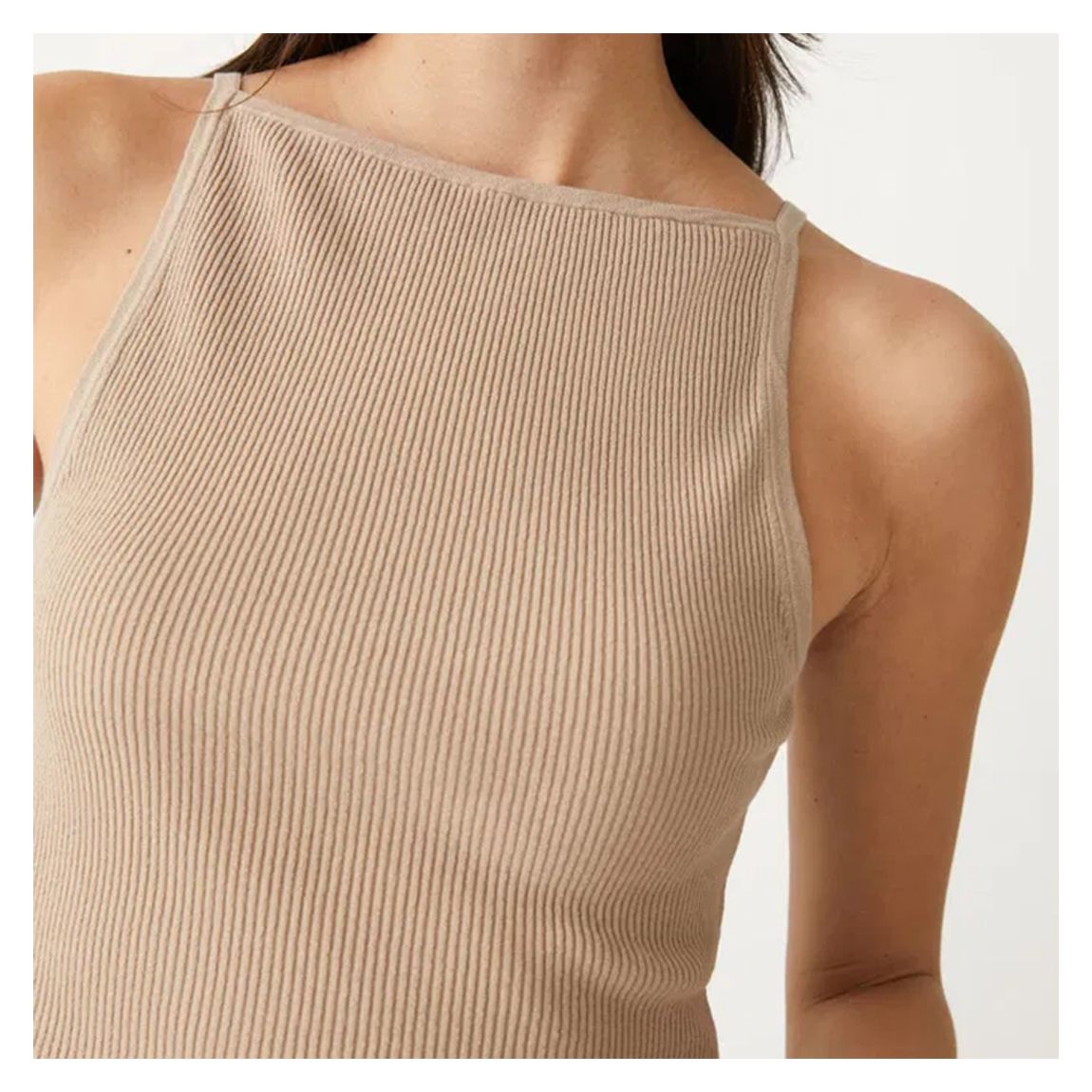 Taupe High Neck Cami Crop main product photo