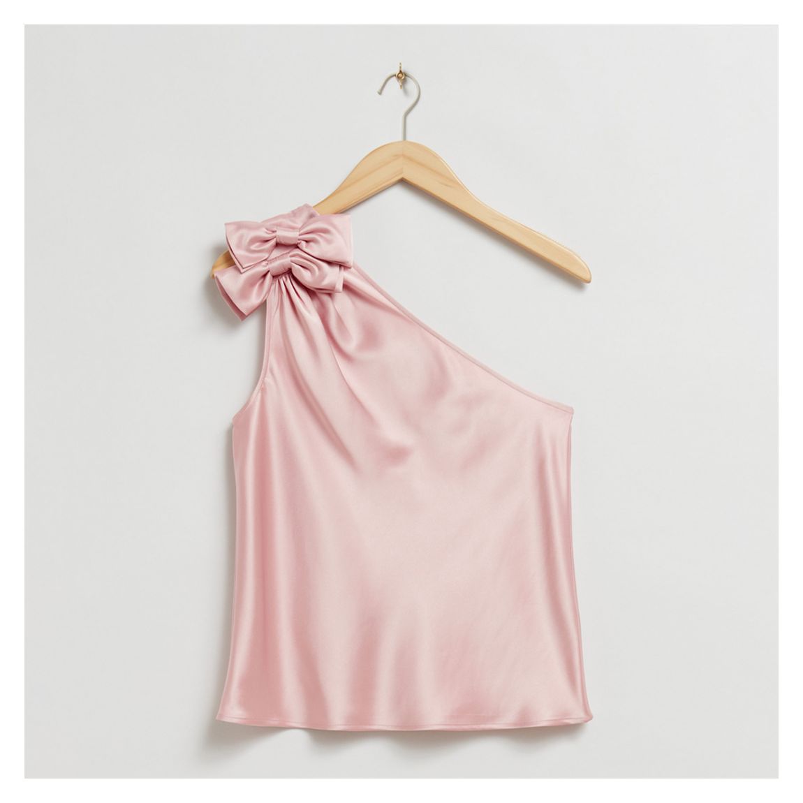 Baby Pink Asymmetrical Bow Detail Blouse main product photo