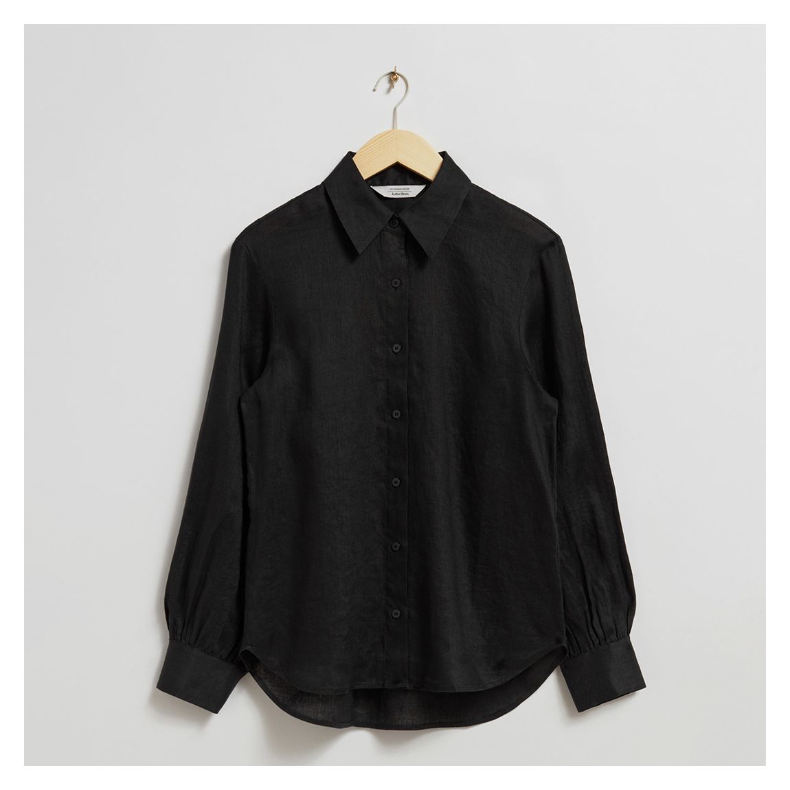 Black Linen Relaxed Shirt main product photo