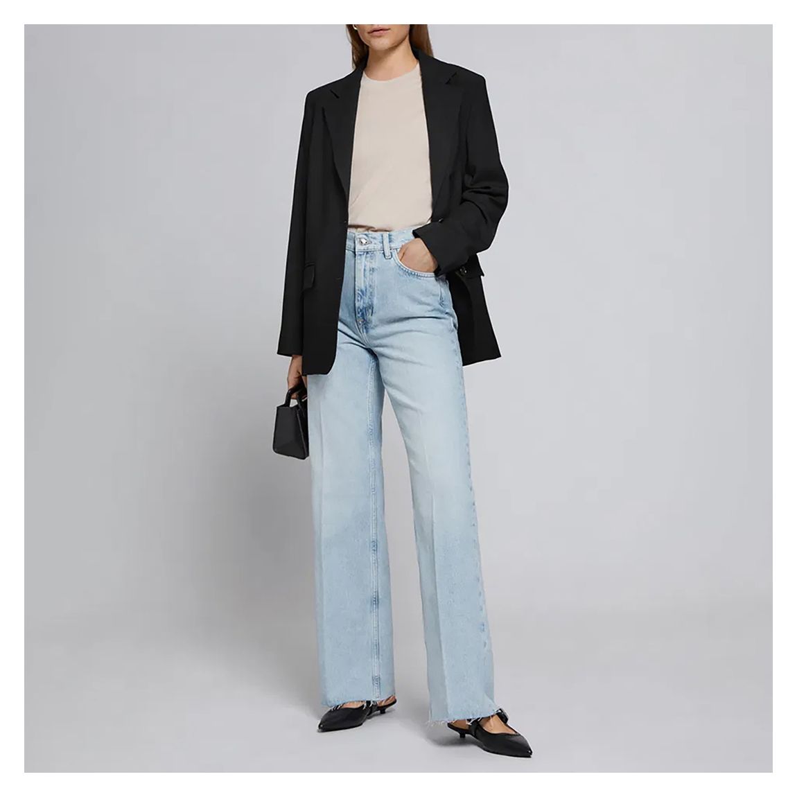 Light Blue High Waist Straight Jeans main product photo