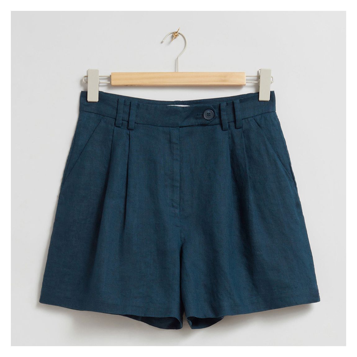 Navy Relaxed Linen Shorts main product photo