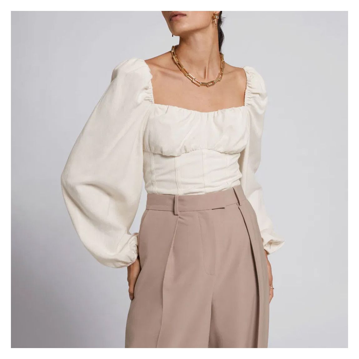 Ivory Fitted Corset Blouse main product photo