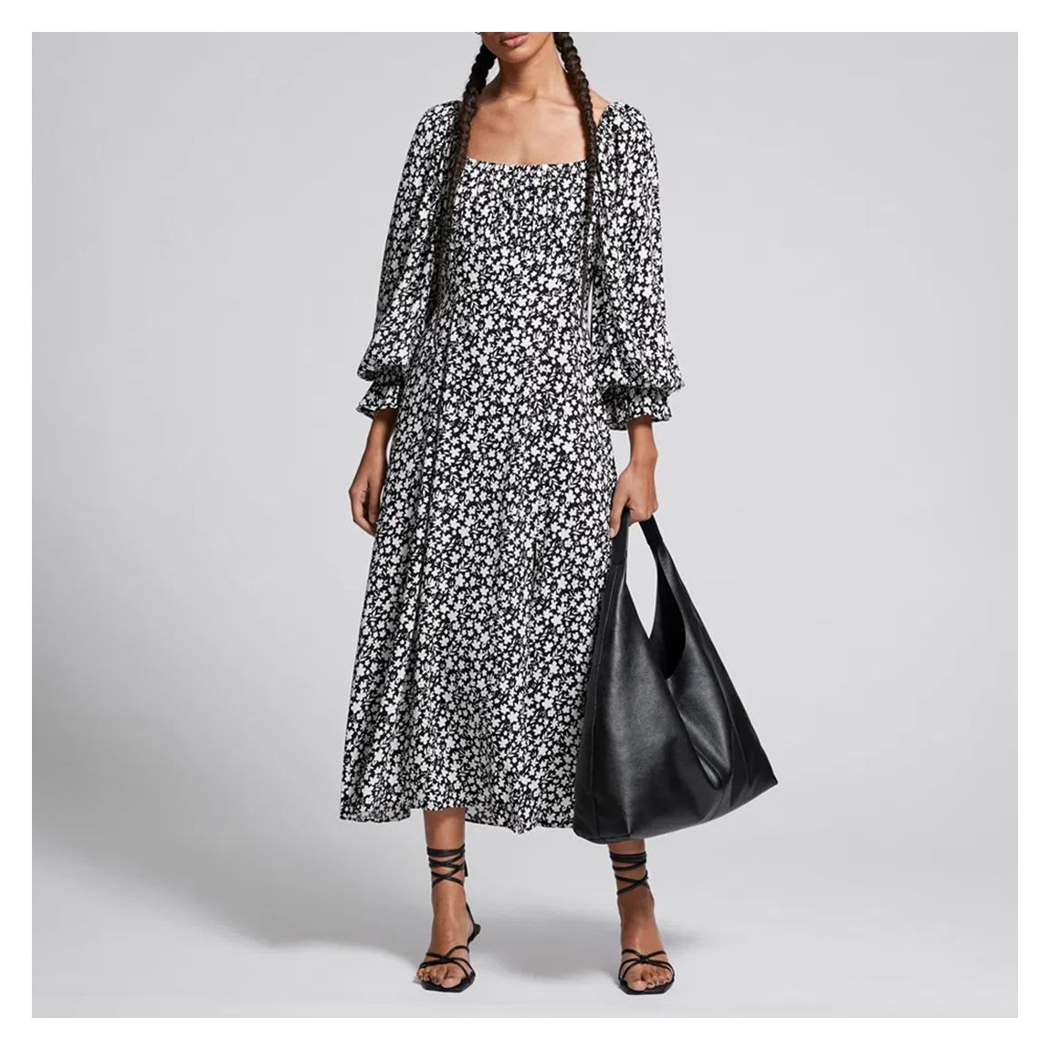 Black Relaxed Printed Maxi Dress main product photo