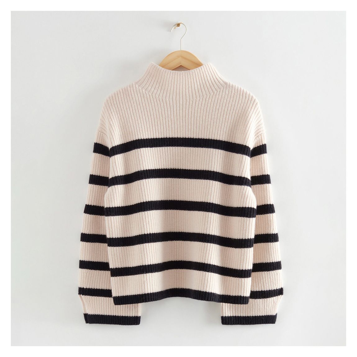 Cream/Black Striped Wool Blend Jumper main product photo