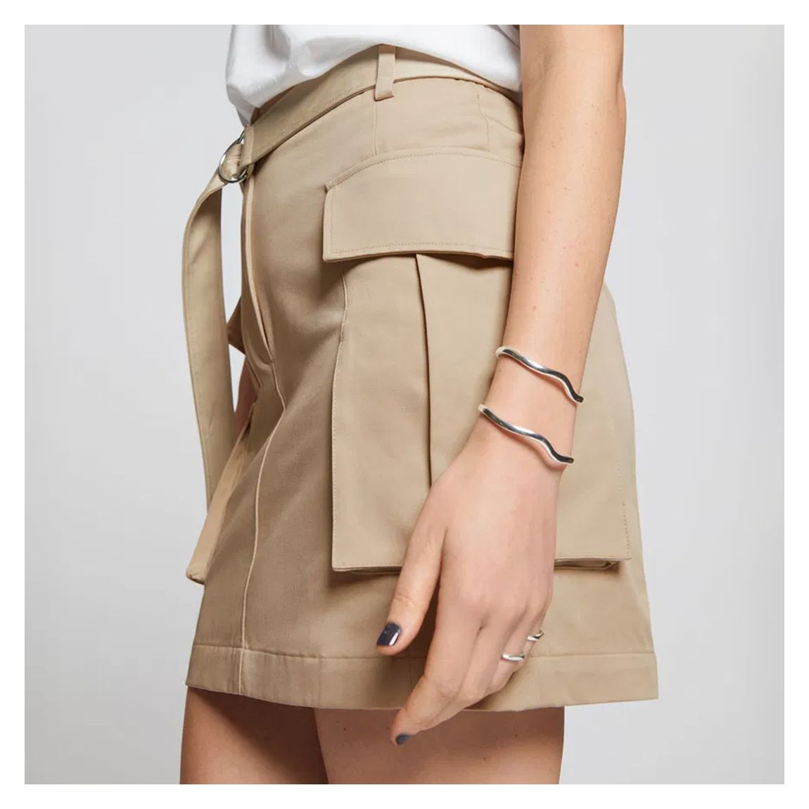 Beige Cargo Mini Skirt main product photo