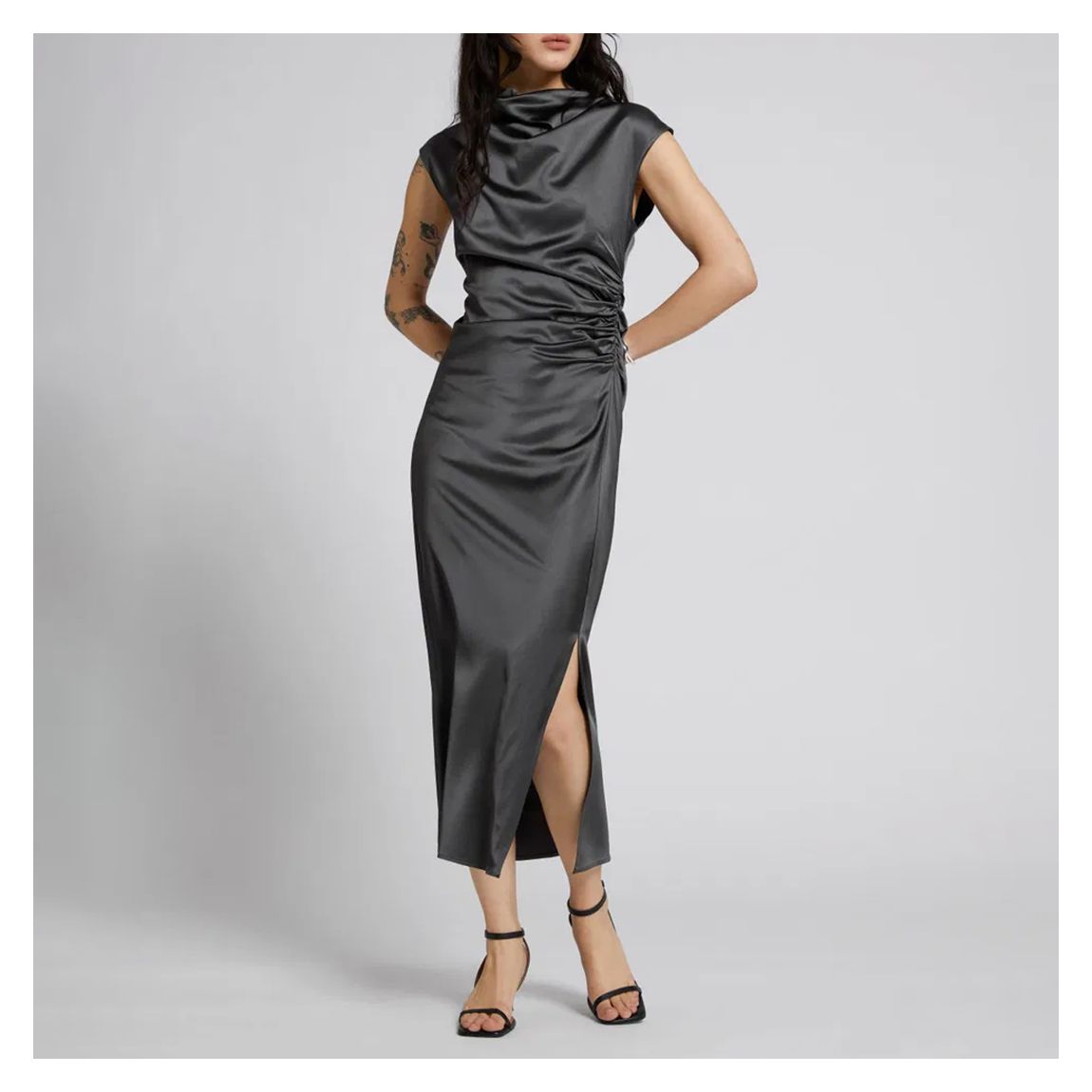 Slate Fitted Twist Seam Midi Dress main product photo