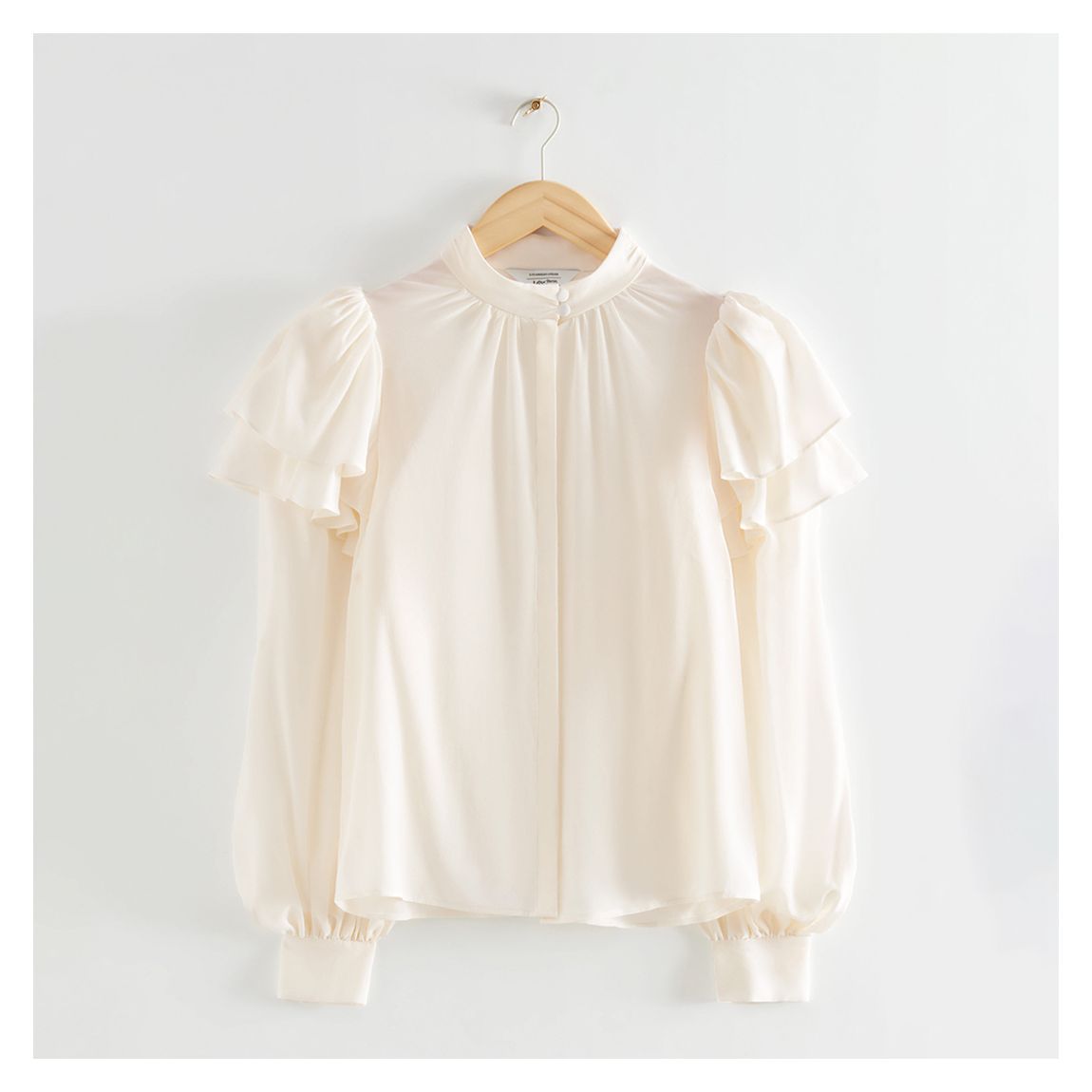 White Mulberry Silk Frill Shirt main product photo