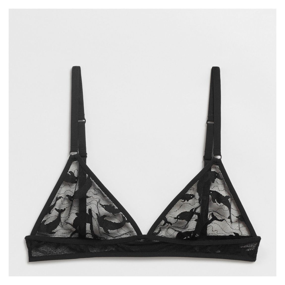 Black Sheer Embroidered Bralette main product photo