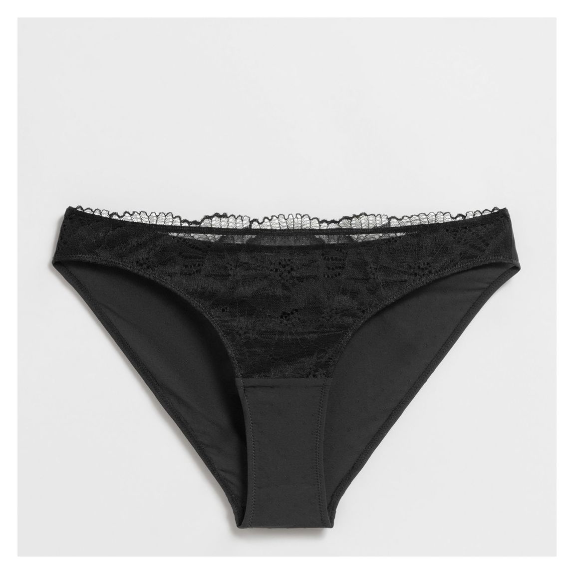 Black Semi-Sheer Lace Knickers main product photo