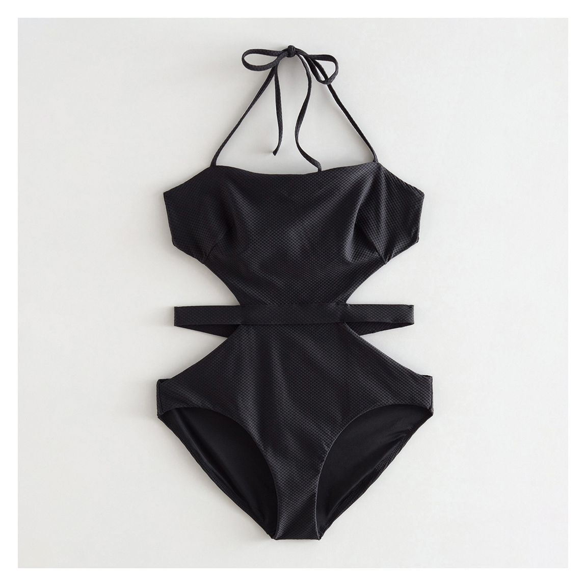 Black Cutout Halter Neck Swimsuit main product photo