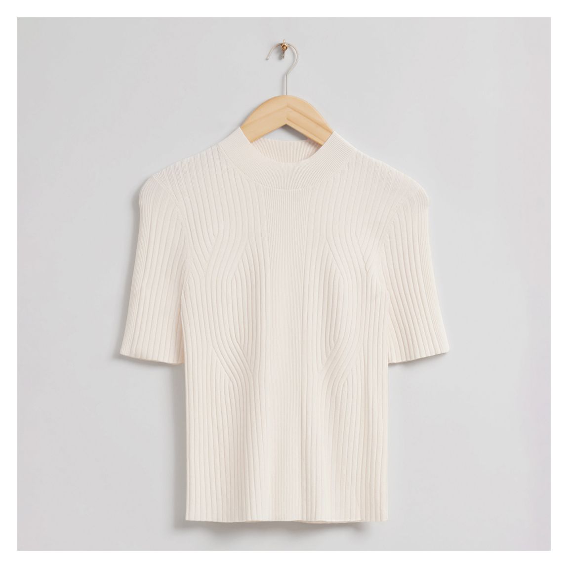 Cream Fitted Rib Top main product photo