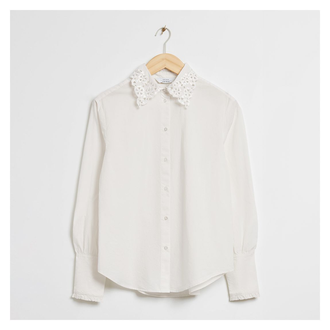 White Embroidered Collar Shirt main product photo