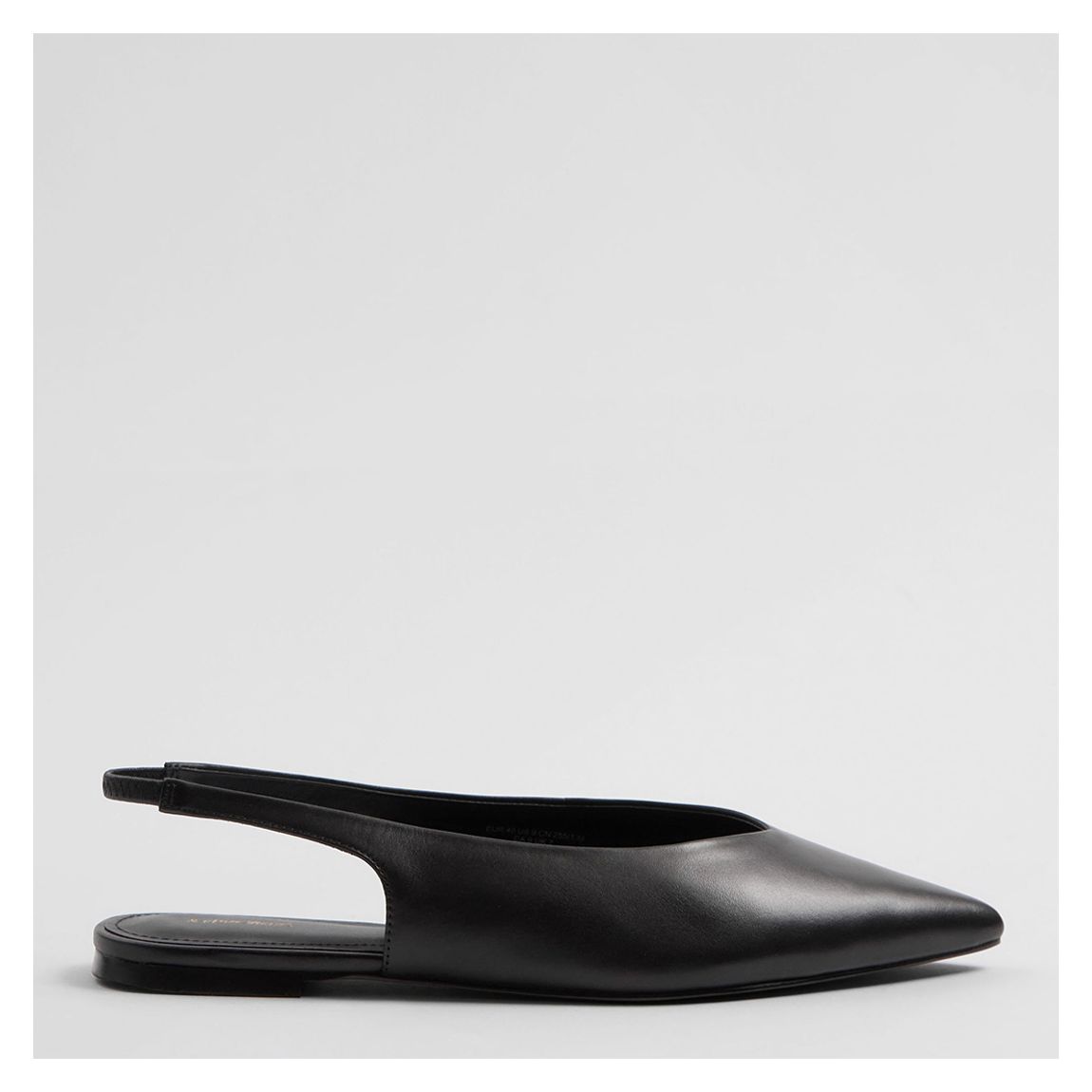 Black Leather Pointed Slingback Shoes main product photo